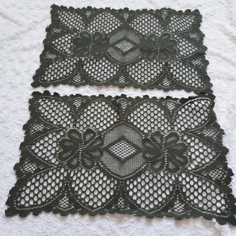 Elegant Olive Green Crochet Table Runners Set Of 5 Holiday Grandmacore Fancy